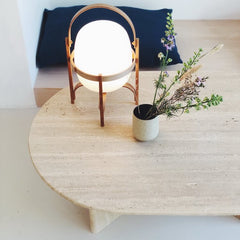 Beige Travertin Coffee Bean Table