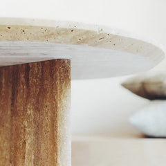 Beige Travertin Coffee Bean Table