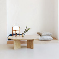 Beige Travertin Coffee Bean Table
