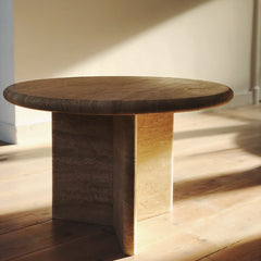 Beige Travertin Coffee Bean Table