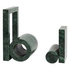 Two pcs green marble Bookend