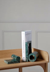 Two pcs green marble Bookend