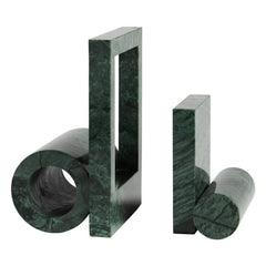 Two pcs green marble Bookend