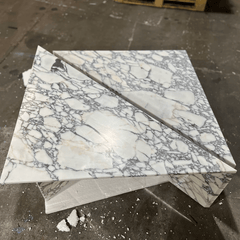 Calacatta Viola  Travertine Marble Triangle 2 Pieces Italian Design Coffee Table