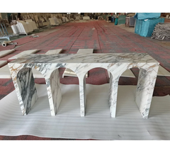 Custom Despoke Calacatta Arabescato Viola Console table.