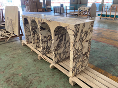 Custom Despoke Calacatta Arabescato Viola Console table.