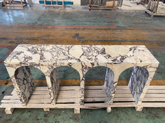 Custom Despoke Calacatta Arabescato Viola Console table.