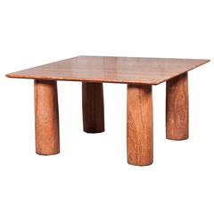 Italian vintage table in solid brown onyx