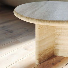Beige Travertin Coffee Bean Table